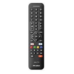 Meliconi Universele afstandsbediening EasyTv+, smart-tv-afstandsbediening met volledig toetsenbord, learn- en memo-functies, kinder- en freeze-modus, webondersteuning, universele compatibiliteit