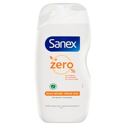 Sanex Gel de duche 0% de pele seca 500 ml, embalagem de 2