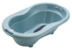 Rotho Babydesign 20001 0292 TOP - Banheira com tapete antiderrapante e tampas de drenagem, 0-12 meses, cor azul