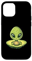 Custodia per iPhone 13 Pro Strano alieno con Ufo di avocado