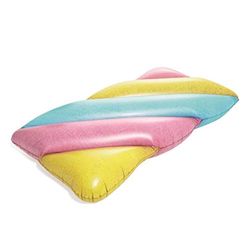 BESTWAY 43187 - Tapete insuflável Candy 190 x 105 cm, cores pastel com duas câmaras de ar e válvulas de segurança para um insuflamento rápido e simples com adesivo incluído