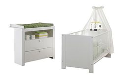 trendteam smart living 1553–606–01 Kit de Chambre de bébé OLIVIA 2 pièces Blanc, en bois de plastique E1, blanc, 100 x 100 x 100 cm