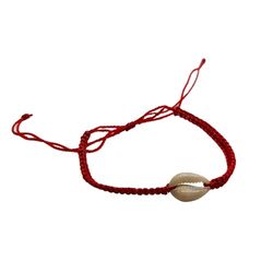 Vie Naturals Beach Bracelet, Sea Shell, Red, One