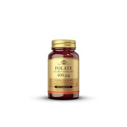 Solgar Folate (as Metafolin®) 400 µg Tablets - Food Supplement - Pack of 50 - Supports Blood Formation - Helps Reduce Tiredness and Fatigue - Wellbeing for Men and Women - Vegan