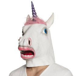 Boland Unicorn Latex Mask with Hair, Pink