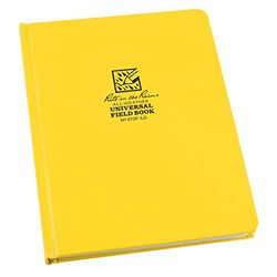 Rite in the Rain All-Weather Hard Cover notebook, 6 3/4" x 8 3/4", geel cover, universeel patroon (nr. 370F-LG) universeel. 6-3/4" x 8-3/4" geel