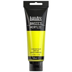 Liquitex Basics Acrylic Paint, Fluorescent Yellow, 118 ml Tube