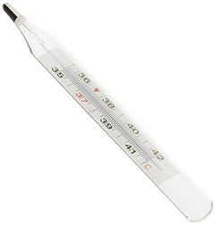 GiMa 25586 klinische thermometer/koorts, thermometer, klassiek, gemakkelijk af te lezen en te gebruiken, voor volwassenen, kinderen, ouderen, zonder kwik, met certificering CE