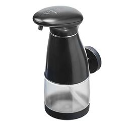 AMARE Distributeur de Savon de Luxe avec capteur Noir avec Batterie 48 x 8 x 5,5 cm Plastique Acier Inoxydable Seifenspender