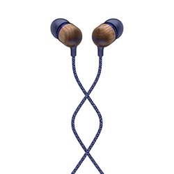 Marley Smile Jamaica Auriculares Intraurales con Cable, Micrófono Integrado, Controladores de 9,2 mm con Aislamiento de Ruido, 2 Siliconas de Distintos Tamaños, Anti Nudos, Sustentables – Azul