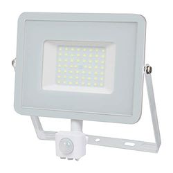 V-TAC Faro LED Chip Samsung 50W con Sensore di Movimento e Crepuscolare e Interruttore Manuale di Bloccaggio Colore Bianco 3000K IP65