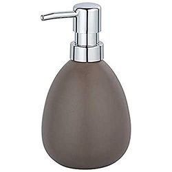 Wenko Dosificador de jabón Polaris taupe mate cerámica - Dispensador de jabón líquido Capacidad: 0.39 l, Cerámica, 9.5 x 16 x 9 cm, Taupe