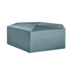 HOME DECO FACTORY HD6710 Pouf Velluto Cotele Giulia, Tessuto: Poliestere Imbottitura: Poliuretano Legno MDF, Anatra Blu, 75.00 x 75.00 x 30.00 cm