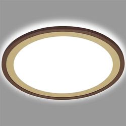 BRILONER - Lampada da soffitto a LED con effetto retroilluminato, lampada da soffitto sottile a LED, ultra piatta, luce bianca neutra, Ø293 mm, marrone-oro