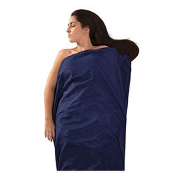 Saco lençol de seda/algodão trav. Est. Rect. Azul