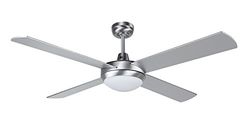 Orbegozo CP Plafondventilator met afstandsbediening en licht, 4 rotorbladen, 132 cm diameter, vermogen 60 W en 3 snelheidsniveaus, zilver
