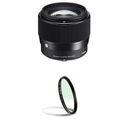 Sigma - Obiettivo 56 mm-F/1.4 (C) Af Dc Dn, Attacco Canon Ef-M X Mirrorless & Walimex Slim MC UV-Filter 55mm