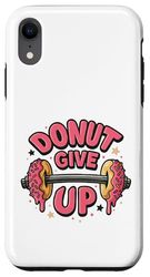 Donut lifting weights in funny workout theme Case for iPhone XR
