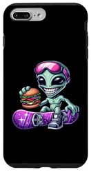 Custodia per iPhone 7 Plus/8 Plus Cool Alien Snowboarder Hamburger