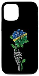 Carcasa para iPhone 14 Pro Islas Salomón Rose Skeleton Pride Bandera de las Islas Salomón