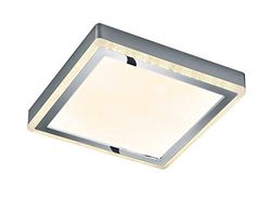 Reality Leuchten LED-taklampa Slide R62611106, plast krom, kristalleffekt, inkl. 12 watt LED RGBW LED, fjärrkontroll, vit