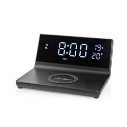 NEDIS Väckarklocka trådlös laddning | Qi-certifierad | 5/7,5/10/15 W | USB-A-kontakt | 2 larmtider | Snooze-funktion