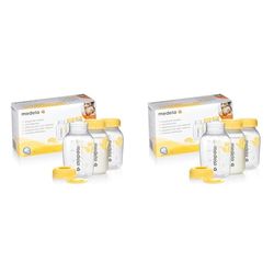 Medela pack de biberones de 150 ml sin BPA, pack de 3 biberones para extraer y almacenar la leche materna con un diseño duradero y seguro para el congelador y el frigorífico (Paquete de 2)