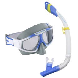 US.Divers Combo Avila-Kit per adulti per immersioni, maschera e boccaglio con spurgo con protezione UV, lenti antiappannamento e antiperdita, escursioni, snorkeling, uomo e donna, maschera in silicone