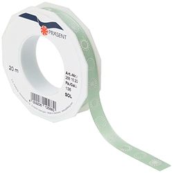 Präsent - Sol Printed Ribbon Pastel Green 20-m-Roll 15 mm width