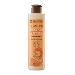 La Saponaria Sunflower & Sweet Orange Shampoo, Dry & Damaged, Coloured, Thin Hair, SLES, GMOs, PEGs or Parabens Free, Natural, Vegan, Cruelty-Free, Bio Plastic, Organic, 200ml