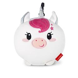 Legami - Almohada de viaje con antifaz nocturno, Unicorn, cierre de cremallera, ahorra espacio, gancho para transportarla cómodamente, bolsillo pequeño en la parte posterior, 16 x 16 cm