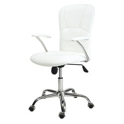 Miroytengo Silla Giratoria de Oficina Estudio Moderno Nova Escritorio en Color Blanco de Polipiel
