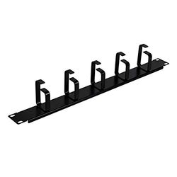 Aiten Data Organizer per cavi in metallo per armadi Rack 19" 1U con 5 anelli, altezza 44,5 mm