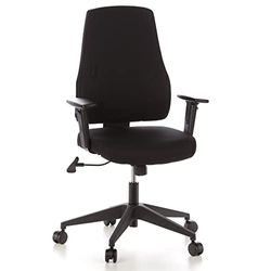 hjh OFFICE 608100 professionele bureaustoel PRO-TEC 100 zwart stof draaistoel met verstelbare rugleuning