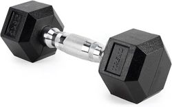 TREXO Hex HXD25 Halter, 2,5 kg, hexagon, duurzaam rubber voor krachttraining thuis, met ergonomische handgreep, stabiele en veelzijdige halter