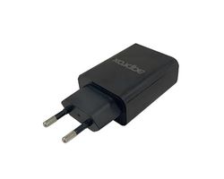 Watio Wave Chargeur USB - Chargeur de Voyage/Mural Double, 2 Ports, Sortie de 2,4 A, Couleur Noire, Compact et léger pour Un Usage Quotidien. *