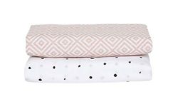Motherhood Swaddle & Burp Blanket - Set di 2 panni in mussola di cotone 100 x 120 cm, 100% cotone naturale, Öko-Tex Standard 100, quadrati albicocca