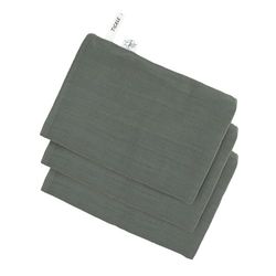 LÄSSIG Rękawica do mycia dla niemowląt, zestaw 3 szt. / Muslin Wash Glove zestaw 3 szt. petrol green