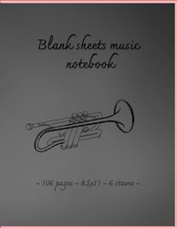 Blank sheets music notepad: Paper for music notes