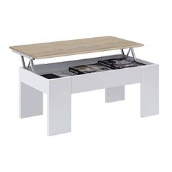 Habitdesign 001640A - Mesa de centro elevável, sala de jantar, medidas 43 x 1,02 x 50 cm