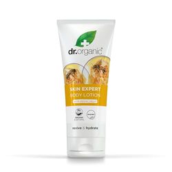 Dr Organic Loção corporal Expert Skin com gel real, para todos os tipos de pele, natural, vegetariano, livre de crueldade, sem para-brisas nem SLS, reciclado e reciclável, orgânico, 200 ml
