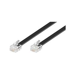 Wentronic Goobay 50322 - RJ-12 cabo telefónico de 6 m para telefones fixos / tomada de fax, Modem, ruter, internet / conector modular preto