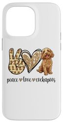 Cute Illustration for Owners Peace Love Cockapoo Lover Custodia per iPhone 14 Pro Max