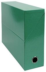 Exacompta - 89933E - Set de 5 cajas transfer Iderama en cartón laminado, robustas y resistentes, 24 x 32 cm, ideales para tus documentos en formato A4, lomo 90 mm, verde