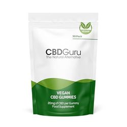 CBD Guru Vegan CBD Gummies 20mg 30 Pack - Mixed Fruit Flavour Broad Spectrum CBD Vegan Gummy Bears for Sleep & Anxiety Support, 600mg Total CBD