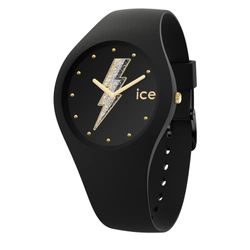 ICE-WATCH - Ice Glam Rock Electric Black - Montre Noire pour Femme avec Bracelet en Silicone - 019858 (Medium)