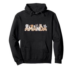 Amanda Cat Trees - Personalized Cute Name Word Art Pullover Hoodie