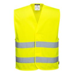 Portwest MeshAir Hi-Vis Two Band Vest, Color: Yellow, Size: L/XL, C374YERL/XL