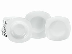 CreaTable, 20570, Serie Amelie Weiss, 18-teiliges Geschirrset für 6 Personen, Teller Set aus Porzellan, spülmaschinen- und mikrowellengeeignet, Qualitätsproduktion