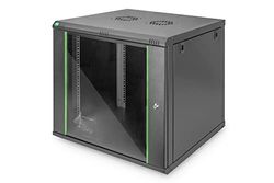 DIGITUS Armoire réseau – rack 19 pouces – 9U – montage mural – profondeur 600 mm – capacité de charge 60 kg – série Dynamic Basic – noir